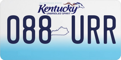 KY license plate 088URR