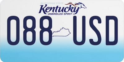 KY license plate 088USD