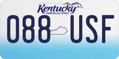 KY license plate 088USF
