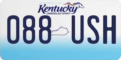 KY license plate 088USH