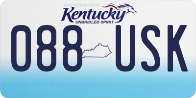 KY license plate 088USK