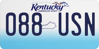 KY license plate 088USN