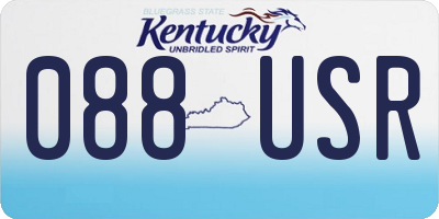 KY license plate 088USR