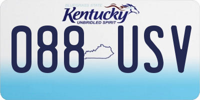 KY license plate 088USV