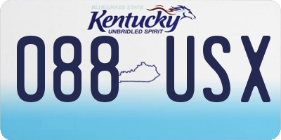 KY license plate 088USX