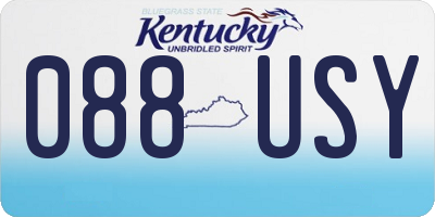 KY license plate 088USY