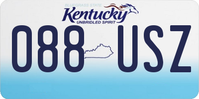 KY license plate 088USZ