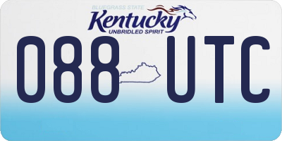 KY license plate 088UTC
