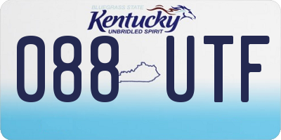KY license plate 088UTF