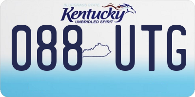 KY license plate 088UTG