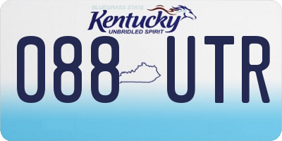 KY license plate 088UTR