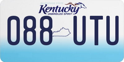 KY license plate 088UTU