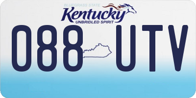 KY license plate 088UTV