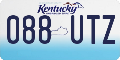 KY license plate 088UTZ