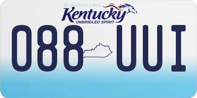 KY license plate 088UUI