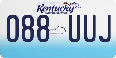 KY license plate 088UUJ