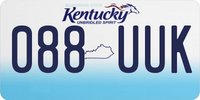 KY license plate 088UUK