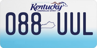 KY license plate 088UUL