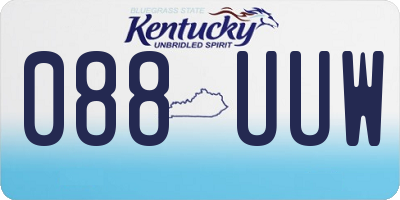 KY license plate 088UUW