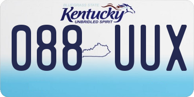 KY license plate 088UUX