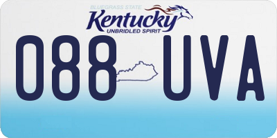 KY license plate 088UVA