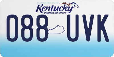 KY license plate 088UVK