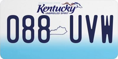 KY license plate 088UVW