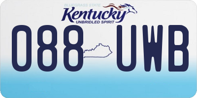 KY license plate 088UWB
