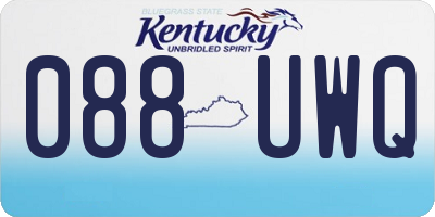 KY license plate 088UWQ
