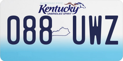 KY license plate 088UWZ
