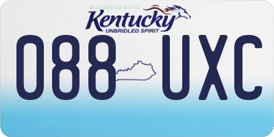 KY license plate 088UXC