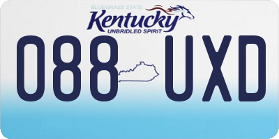 KY license plate 088UXD