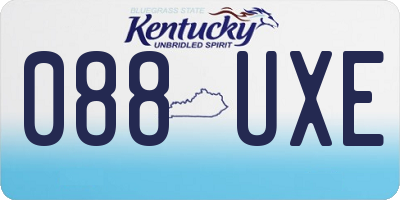 KY license plate 088UXE