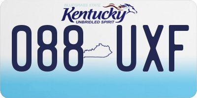 KY license plate 088UXF