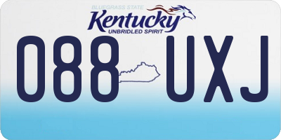 KY license plate 088UXJ