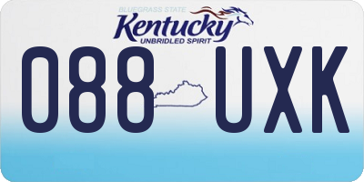 KY license plate 088UXK