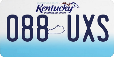 KY license plate 088UXS