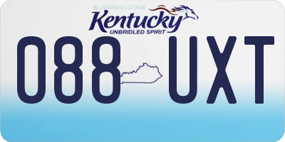 KY license plate 088UXT