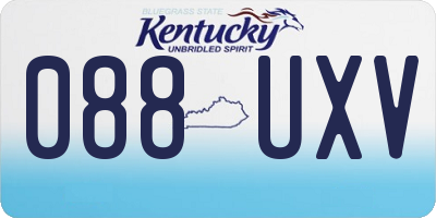 KY license plate 088UXV