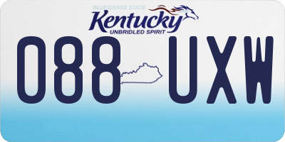 KY license plate 088UXW