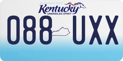 KY license plate 088UXX