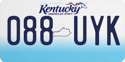 KY license plate 088UYK