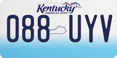KY license plate 088UYV