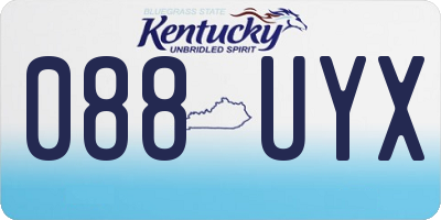 KY license plate 088UYX