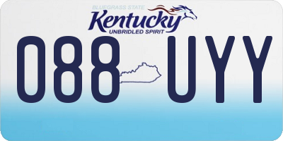 KY license plate 088UYY