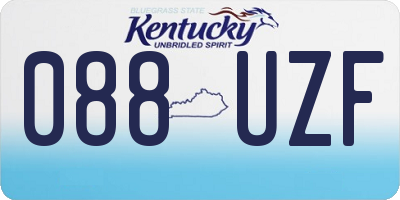 KY license plate 088UZF
