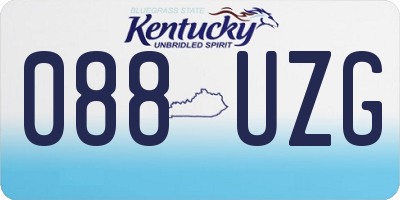 KY license plate 088UZG