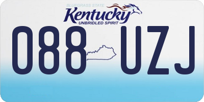 KY license plate 088UZJ