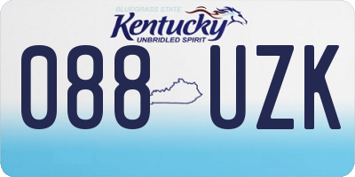 KY license plate 088UZK