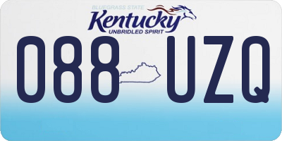 KY license plate 088UZQ